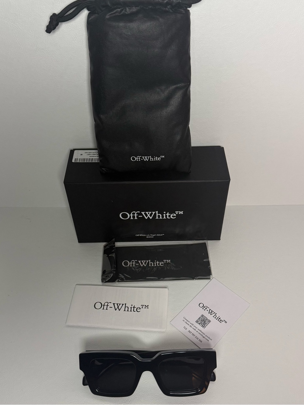 Off-White Virgil Abloh Rectangle Unisex Sunglasses with Case
